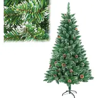 XMTECH 180CM Arbre de Noël artificiel avec neige & support en acier inoxydable, technique d'enfichage simple, sapin de Noël Christbaum Weihnachtsdeko
