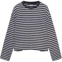 Pull&Bear T-shirt bleu marine / blanc