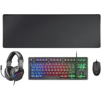 Mars Gaming MCPRGB3FR, Câble, USB, Commutateur à membrane, LED RGB, Noir, Souris incluse