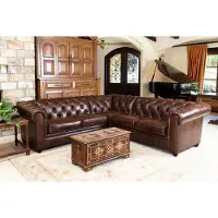 AEA Chesterfield Ecksofa Sofa Couch Ledersofa Polster Eck Couch Garnitur Design #333