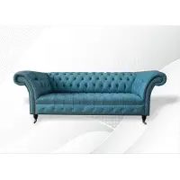 AEA Canapé Chesterfield Canapé rembourré 3 places Couches Siège Garniture Canapés bleu bébé