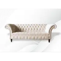AEA Chesterfield 3 sièges Nouveau siège rembourré Canapé Garniture Big Canapés Beige xxl