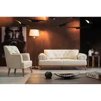 AEA Sofagarnitur Garnitur Sofas Sofa Sessel Dreisitzer 3+1 Sitzer beige