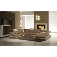 AEA Ecksofa Ledersofa Polster Wohnlandschaft Couch Sofa Eckgarnitur U-Form Moderne