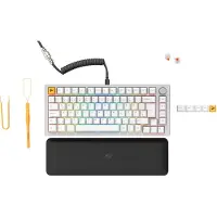 Glorious PC Gaming Race Clavier de jeu Glorious GMMK Pro, échangeable à chaud, RGB - Glorious Fox Switch blanc pré-construit
