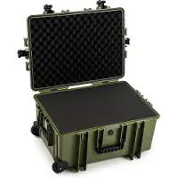B&W International Case Type 6800 Marron Vert avec insert en mousse (Mallette photo, 70.90 l), Housse pour appareil photo, Vert, Bronze