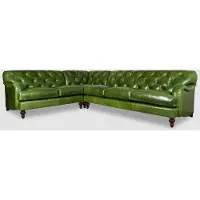 AEA Ecksofa Ledersofa Grün Polster Eck Couch Garnitur Sitz Design Chesterfield Grün