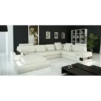AEA Design Ledersofa Sofa Couch Polster Wohnlandschaft XXL Big Ecksofa Ecke mit USB