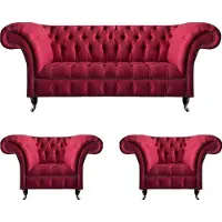 AEA Canapé Chesterfield rose élégant Ensemble de canapé noble Meubles de salon