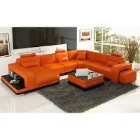 AEA Wohnlandschaft Couch Polster Eck Garnitur Designer Ledersofa Big Sofa mit USB