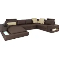 AEA Ledersofa LED + USB Ecksofa Sofa Couch Polster Bellini Big Wohnlandschaft Sofas