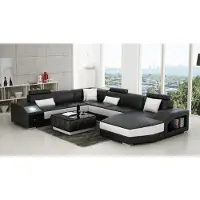 AEA Ledersofa Couch U-Form Wohnlandschaft Ecksofa Garnitur Design Modern Sofa L6003