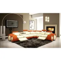 AEA Canapé en cuir Canapé en cuir avec USB salon noir blanc canapé d'angle relax nouveau