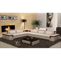 AEA Moderne Ecksofa USB Couch Polster Leder Design Sofa Garnitur Wohnlandschaft