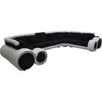 AEA Coin cuir Moderne XXL Canapé Salon Canapé en cuir en forme de U A1163 avec USB