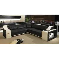 Xl Moebel Gmbh Ecksofa mit USB Leder Sofa Couch Polster Wohnlandschaft Garnitur Sitz
