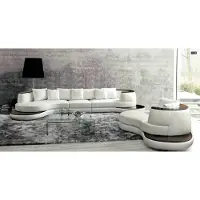 AEA Wohnlandschaft Couch Polster Ecksofa mit USB,Insel Sofa Ledersofa Eckgarnitur