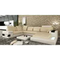 AEA Big Sofa Wohnlandschaft Ledersofa Polster Sitz Ecke Couch Garnitur Sofas mit USB