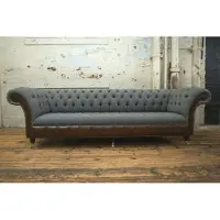 AEA Canapé quatre places Chesterfield Polster Sitz Garniture Cuir synthétique gris Nouveau
