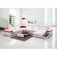 AEA Moderne Sitzecke Ledersofa Polster Eckgarnitur Ecksofa Sofa Couch Wohnlandschaft