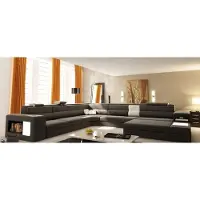 AEA Ledersofa Couch Wohnlandschaft Ecksofa Eck Garnitur Design Modern Sofa G8015