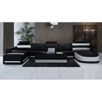 AEA Ledersofa Sofa Couch Wohnlandschaft Ecksofa Garnitur Design Modern Sofa mit USB