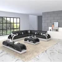 AEA Wohnlandschaft L-Form Ecksofa Couch Design Polster Leder Garnitur Sofa Ecke