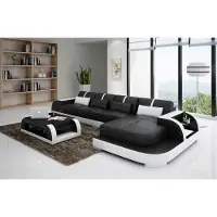 AEA Ecksofa Sofa + USB Polster Wohnlandschaft Polsterecke Designsofa Ledersofa Led