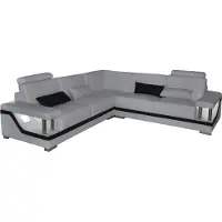 AEA Ledersofa Couch Wohnlandschaft Eck Garnitur Design Modern Sofa L-Form L6002