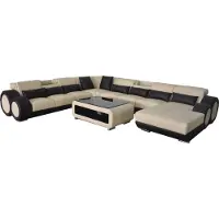 AEA Ledersofa Wohnlandschaft Garnitur Design Modern Ecke Sofa U-Form G8035+USB