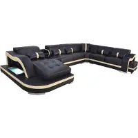 AEA Canapé en cuir rembourré Assise Salon moderne Canapé d'angle en forme de U Design
