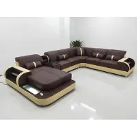 AEA Ledersofa Design Sofa U-Form Wohnlandschaft Couch Polster Ecksofa Garnitur