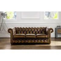 AEA Chesterfield Designer Style Antique Canapé Canapé Rembourrage Siège Garniture 3 places Nouveau