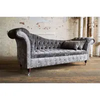 AEA Graue Chesterfield Couch Sofa Polster 3 Sitzer Couchen Sitz Garnitur Sofas