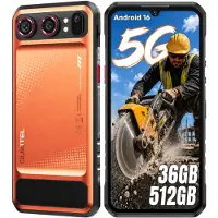 Oukitel WP68 Air Téléphone Portable Incassable 5G Android 16, 36 Go + 512 Go, Batterie 8000 mAh, Écran 6,88" 120 Hz, Appareil Photo 64 MP, NFC, Orange