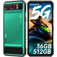 Oukitel WP68 Air Téléphone Portable Incassable 5G Android 16, 36 Go + 512 Go, Batterie 8000 mAh, Écran 6,88" 120 Hz, Appareil Photo 64 MP, NFC, Vert