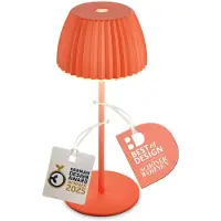 Briloner CHAMP Mini lampe de table LED sans fil IP44,dimmable, tactile, batterie, German Design Award Winner 2025, orange, Ø8,5 x 20 cm