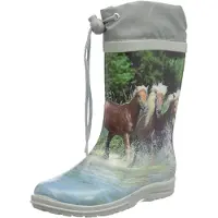 Beck Bottes en caoutchouc 'Pferde' gris / mélange de couleurs