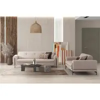 AEA Luxus Sofagarnitur Dreisitzer Stoffsofas Polstersofa 2tlg Weiß Set