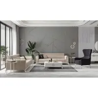 AEA Couchgarnitur Dreisitzer Sessel Beige Sofa Stoffsofa Couch Polstersofa