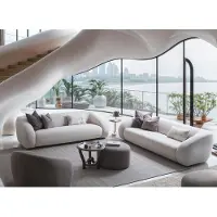 AEA Moderner Wohnzimmer-Set 3+3+1-Sitzer Sofagarnitur mit Hocker