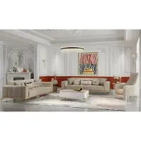 AEA Sofagarnitur Dreisitzer Zweisitzer Sessel Beige Sofas Stoffsofa 3tlg