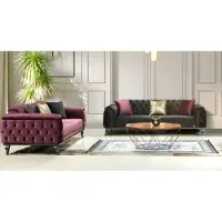 AEA Couchgarnitur Sofa Couch Set Sitzgruppe Kombination Wohnlandschaft Lila 3+3