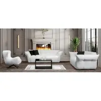 AEA Sofagruppe Sofa 4 Sitzer Sessel Stoffsofas Couchgarnitur Weiß Sitzmöbel