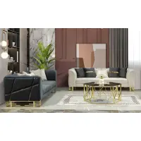 AEA Couchgarnitur Sofa Couch Set Sitzgruppe Kombination Wohnlandschaft Gold 3+3