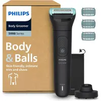 Philips série 5000, modèle BG5485/30, rasoir électrique pour hommes, rasage à sec et à humide, fonctionnement sans entretien (pas besoin de lubrification), alimenté par batterie, couleur noire