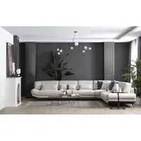 Xl Moebel Gmbh Weiße Wohnzimmer Garnitur Ecksofa L-Form Couch Beistelltisch Sofa 2tlg