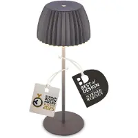 Briloner CHAMP LED lampe de table sans fil IP44, variateur, tactile, batterie, German Design Award Winner 2025, anthracite, Ø14,5 x 36,5 cm