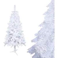 JOIEYOU Arbre de Noël 120cm PVC Sapin de Noël artificiel Arbre de Noël artificiel avec pied pliant, Arbre de décoration de Noël pour la maison Bureau Commerces, Blanc