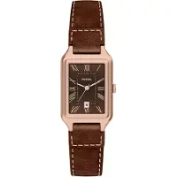 Fossil Montre à affichage analogique 'RAQUEL' brun foncé / or rose